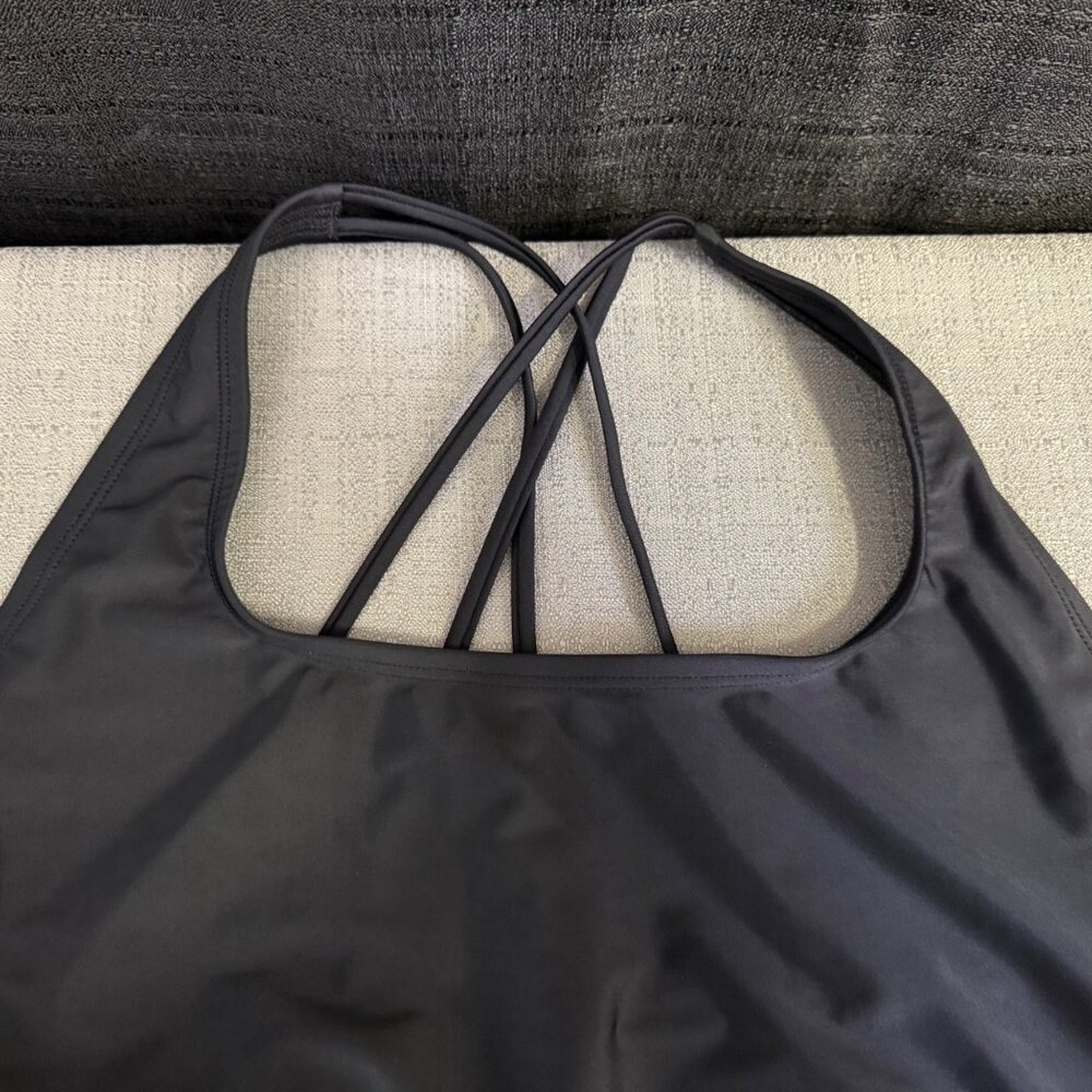 HK X Target Black Sports Bra Rainbow Stripe Strappy Back Size XL - Picture 9 of 11
